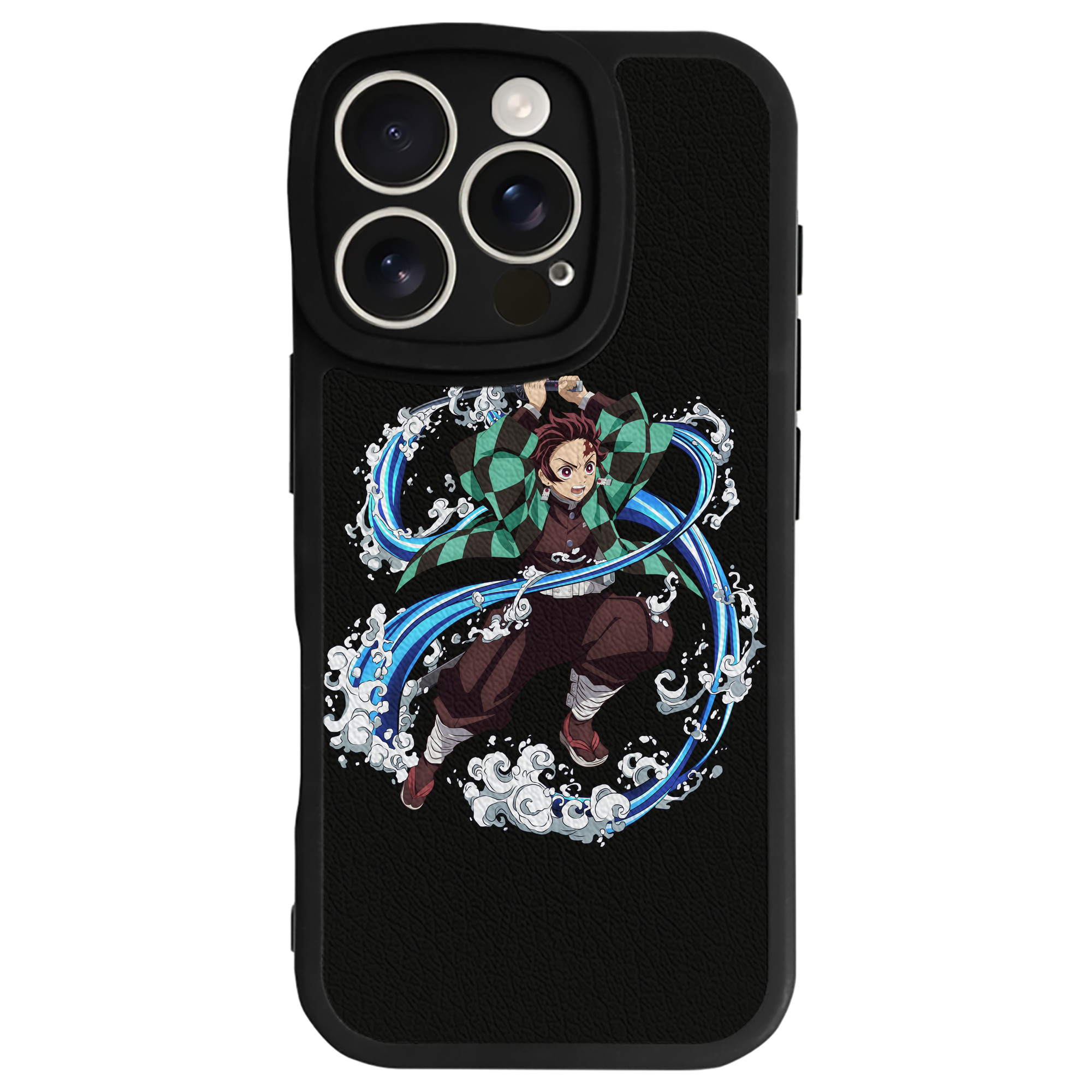 （画像用） 鬼滅の刃 竈門 炭治郎／かまど たんじろう Kamado Tanjirou 【iPhone 16シリーズ対応】シリコンスマホケース（レザー調） 材質：シリコン